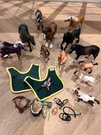 Grote schleich collectie met stal en jeep, Verzamelen, Dierenverzamelingen, Ophalen of Verzenden, Zo goed als nieuw, Paard, Beeldje of Figuurtje