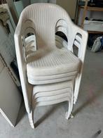 Witte Kunststof Stoelen - 6 Stuks, Kunststof, Gebruikt, Wit, Ophalen of Verzenden