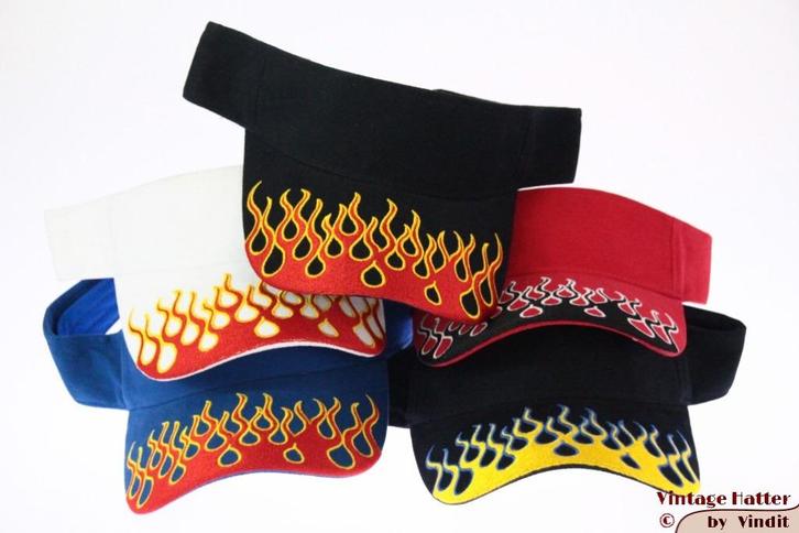 Zonneklep SkyHigh div kleuren vlammen met klittenband 52-63, Kleding | Dames, Hoeden en Petten, Nieuw, Pet, One size fits all