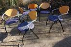 6 X vintage design eetkamerstoelen/  vergaderstoelen, Ophalen, Gebruikt, Zwart, Stof