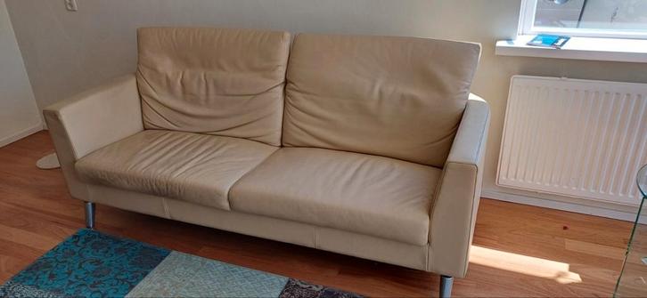 Leolux leren bankstel met fauteuil, Huis en Inrichting, Banken | Bankstellen, Gebruikt, 75 tot 100 cm, Ophalen