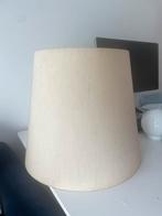 Vintage lampenkap dupont zijde look ecru gebroken wit, Huis en Inrichting, Ophalen, 25 tot 50 cm, Wit, Rond