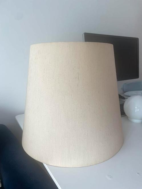 Vintage lampenkap dupont zijde look ecru gebroken wit, Huis en Inrichting, Lampen | Lampenkappen, Zo goed als nieuw, 25 tot 50 cm