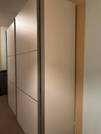 Kledingkast creme wit met 2 grote schuifdeuren, Kunststof, 200 cm of meer, Met hangruimte, Ophalen of Verzenden
