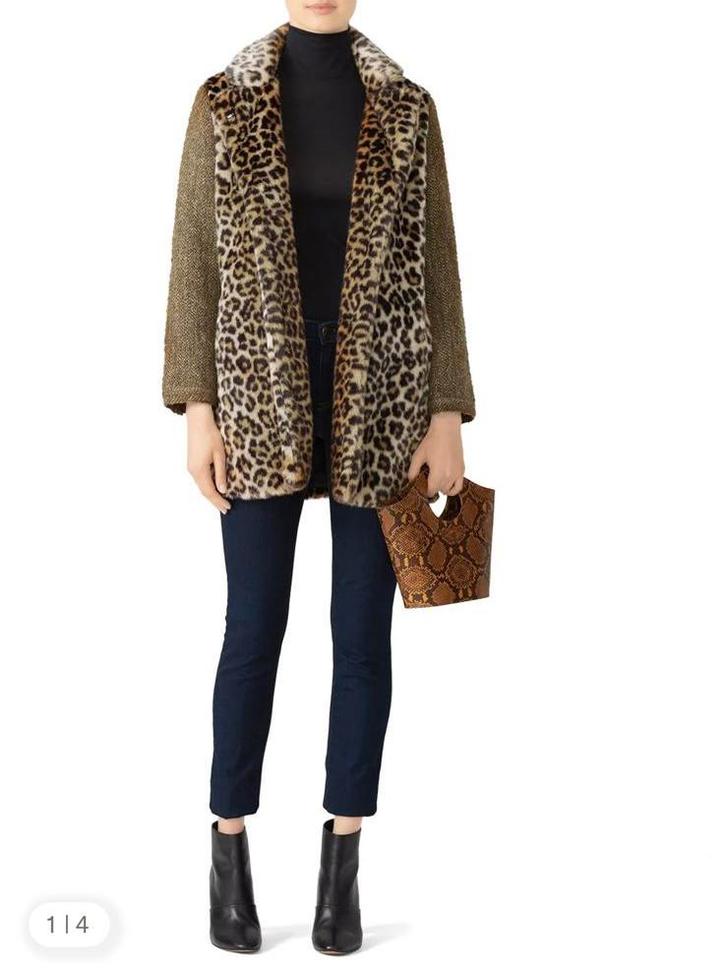 Winterjas Scotch & Soda maat M leopard print, Kleding | Dames, Jasjes, Kostuums en Pakken, Zo goed als nieuw, Bruin, Ophalen of Verzenden