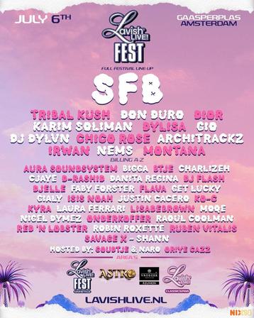 2 tickets voor Lavish Life Festival 6 Juli te Amsterdam beschikbaar voor biedingen