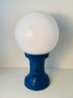 Space Age keramiek tafellamp met glazen bol, Huis en Inrichting, Lampen | Tafellampen, Space Age, Gebruikt, Onbekend, Ophalen of Verzenden