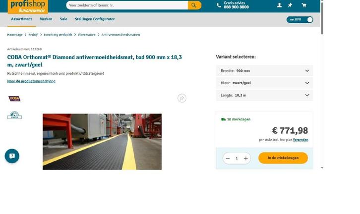 1,5 COBA Orthomat Diamond antivermoeidheidsmat op werkplek, Zakelijke goederen, Kantoor en Winkelinrichting | Winkel en Inventaris