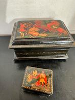 Oud Russisch lak kist  + doosje 1 koop, Ophalen of Verzenden