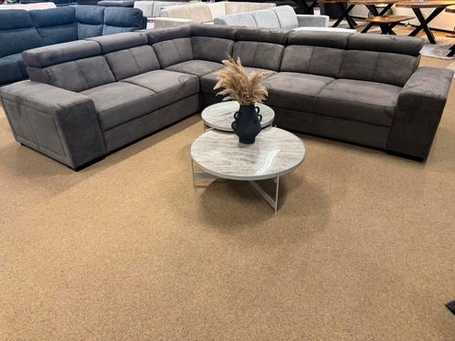 Hoekbank L-325x255 Bruin Ribstof Direct/Leverbaar E-9964, Huis en Inrichting, Banken | Bankstellen, Nieuw, Hoekbank, Vierpersoons of meer