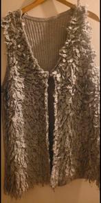 Grijs fluffy vest gilet 48 xxxl mouwloos bodywarmer lente, Kleding | Dames, Grote Maten, Verzenden, Zo goed als nieuw, Grijs, Trui of Vest