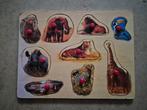 Dopjes puzzel wilde dieren, Ophalen of Verzenden, 10 tot 50 stukjes, Gebruikt