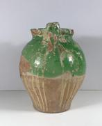 Antieke Franse gargoulette groen / geel uit de Provence, Antiek en Kunst, Antiek | Keramiek en Aardewerk, Ophalen of Verzenden