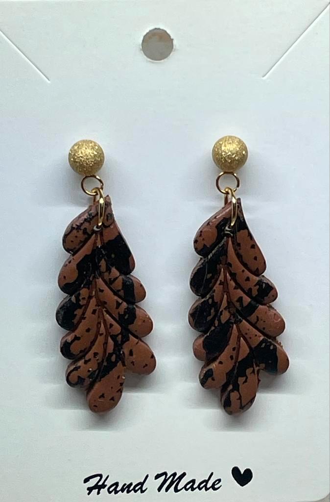 Brown Snake print oorhangers, Sieraden, Tassen en Uiterlijk, Oorbellen, Nieuw, Hangers, Overige materialen, Bruin, Ophalen of Verzenden