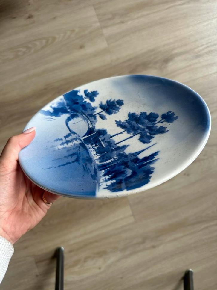 Vintage Chinees Bord - Delfts Blauw Stijl, Antiek en Kunst, Antiek | Wandborden en Tegels, Ophalen