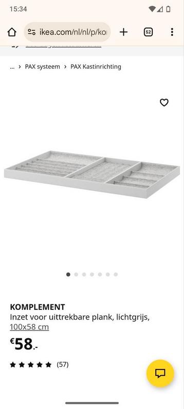 Ikea Pax Komplement uittrekbare plank en sieradenla - afbeelding 7