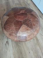 Leren poef, Huis en Inrichting, Banken | Voetenbanken en Poefen, Minder dan 50 cm, Gebruikt, Ophalen of Verzenden, Vintage