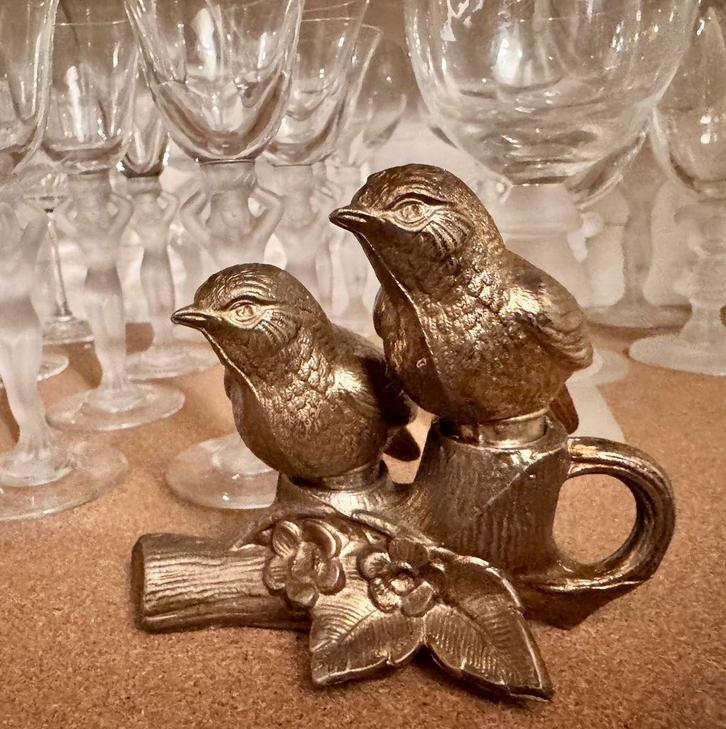 Vintage Pewter Peper&Zout stel met extra strooier, Diversen, Kerst, Gebruikt, Ophalen of Verzenden