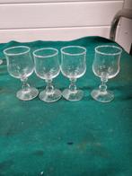 borrelglaasjes op voet kristal glas vier stuks, Ophalen of Verzenden, 'T Olde Gre-j, Info@toldegrej.nl, Endepoelstraat 20f Didam
