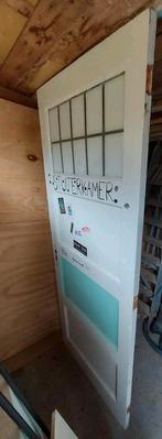 Vijf paneeldeuren met glas (in lood) - jaren 20 en jaren 30, Doe-het-zelf en Verbouw, Deuren en Horren, Ophalen, Gebruikt, 80 tot 100 cm