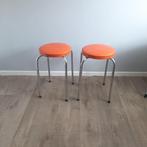 Vintage jaren 70 krukken oranje, Ophalen, Gebruikt, Overige materialen