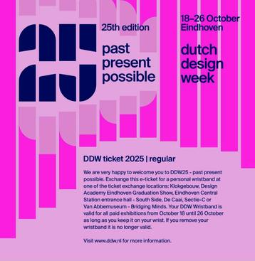 Twee tickets voor Dutch Design Week 2025 beschikbaar voor biedingen