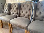 Riviera Maison 4 Keith II Dining Wing Chair taupe/grey, Huis en Inrichting, Stoelen, Ophalen of Verzenden, Zo goed als nieuw, Grijs