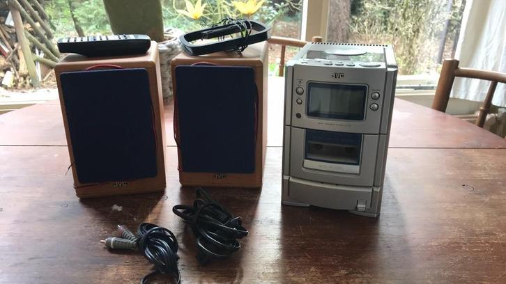 JVC stereo set met cd, cassette en tuner (Model UX-T55), Audio, Tv en Foto, Stereo-sets, Gebruikt, Cassettedeck, Cd-speler, Tuner of Radio