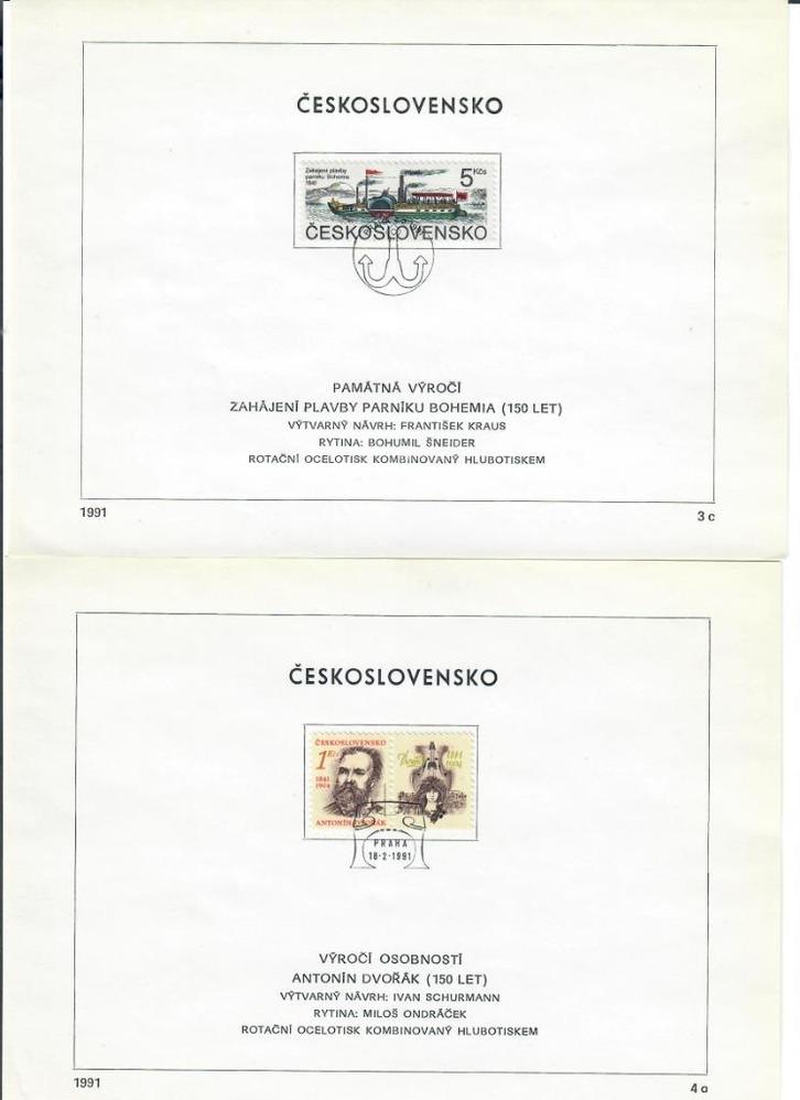 Eerste dag bladen Slowakije, Tsjechische Republiek Tsjechsl, Postzegels en Munten, Postzegels | Europa | Overig, Gestempeld, Overige landen