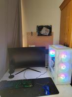 Game setup (witte pc + monitor), Computers en Software, Desktop Pc's, Ophalen of Verzenden, Zo goed als nieuw