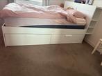 Ikea brimnes 160x200 met hoofdbord, Ophalen, Wit, Tweepersoons, Zo goed als nieuw