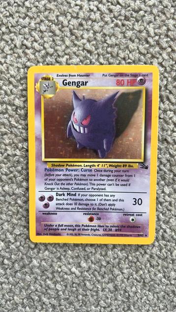 Pokémon Fossil Set HOLO GENGAR - Stage 2 - TOP Staat! beschikbaar voor biedingen