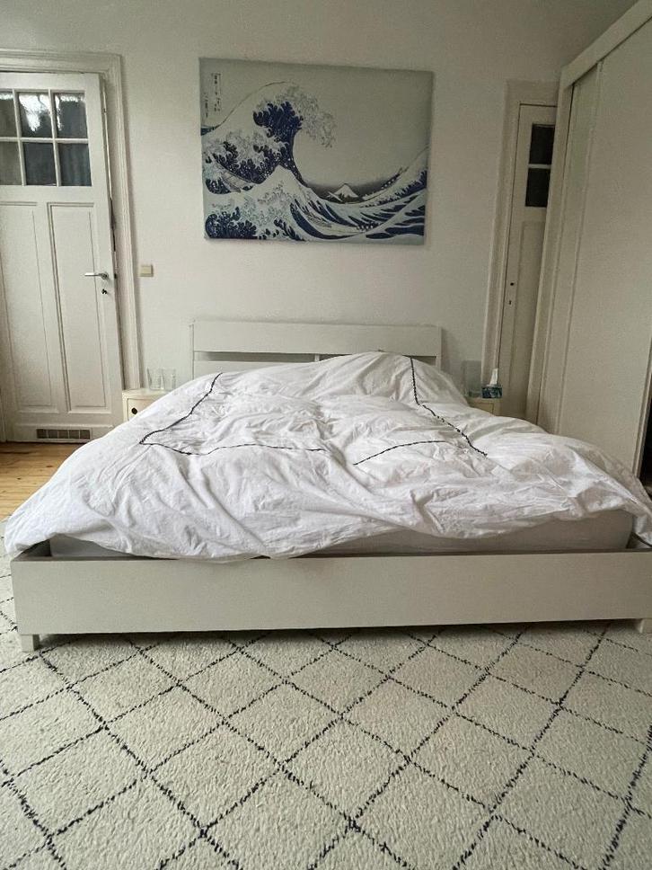 Bedframe IKEA 160x200, Huis en Inrichting, Slaapkamer | Bedden, Gebruikt, Tweepersoons, 160 cm, Hout, Ophalen