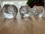3 x Kosta Boda Snowballs- glazen waxinelichthouders, Ophalen of Verzenden