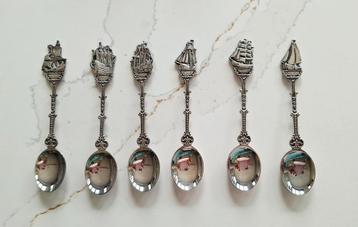  Verzilverde theelepels met schepen - boten - Nieuw! beschikbaar voor biedingen