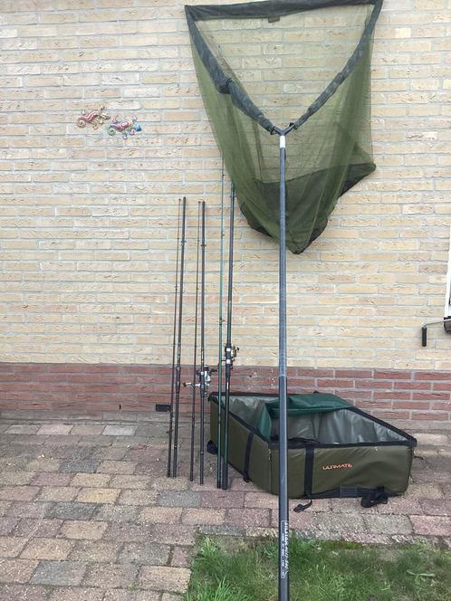 Div karperhengels en molens/ landingsnet, Watersport en Boten, Hengelsport | Karpervissen, Complete set, Ophalen