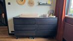 Ikea MALM commode ladekast zwart-bruin, Ophalen, Gebruikt, 5 laden of meer, 150 tot 200 cm