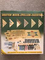 Houten Meer-Spellen-Cassette, Hobby en Vrije tijd, Gezelschapsspellen | Bordspellen, Een of twee spelers, Ophalen of Verzenden