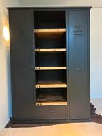 Zwarte Metalen Stoere Kledingkast, Huis en Inrichting, Ophalen, Gebruikt, 100 tot 150 cm, 200 cm of meer
