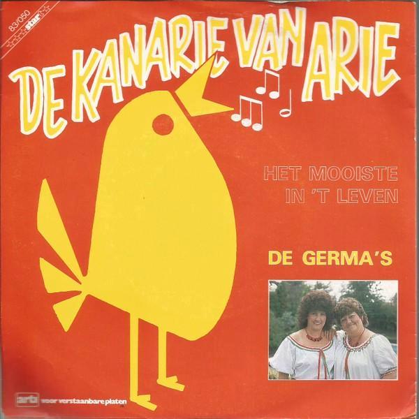 De Kanarie Van Arie - De Germa's Single, Cd's en Dvd's, Vinyl | Nederlandstalig, Zo goed als nieuw, Levenslied of Smartlap, Overige formaten