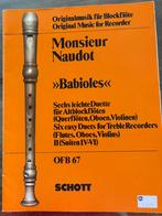 Blokfluit bladmuziek duetten, Gebruikt, Klassiek, Ophalen of Verzenden, Blokfluit