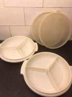 Tupperware retro vintage vakkenbord vakkenschaaltje 3 vaks, Verzenden, Gebruikt, Wit, Overige typen