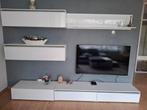 Wit Hoogglans wandmeubel te koop ivm verhuizing, Ophalen, Overige materialen, 250 tot 300 cm, Met deur(en)