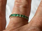 Gouden ring Smaragd, Verzenden, Zo goed als nieuw, 17 tot 18, Met edelsteen