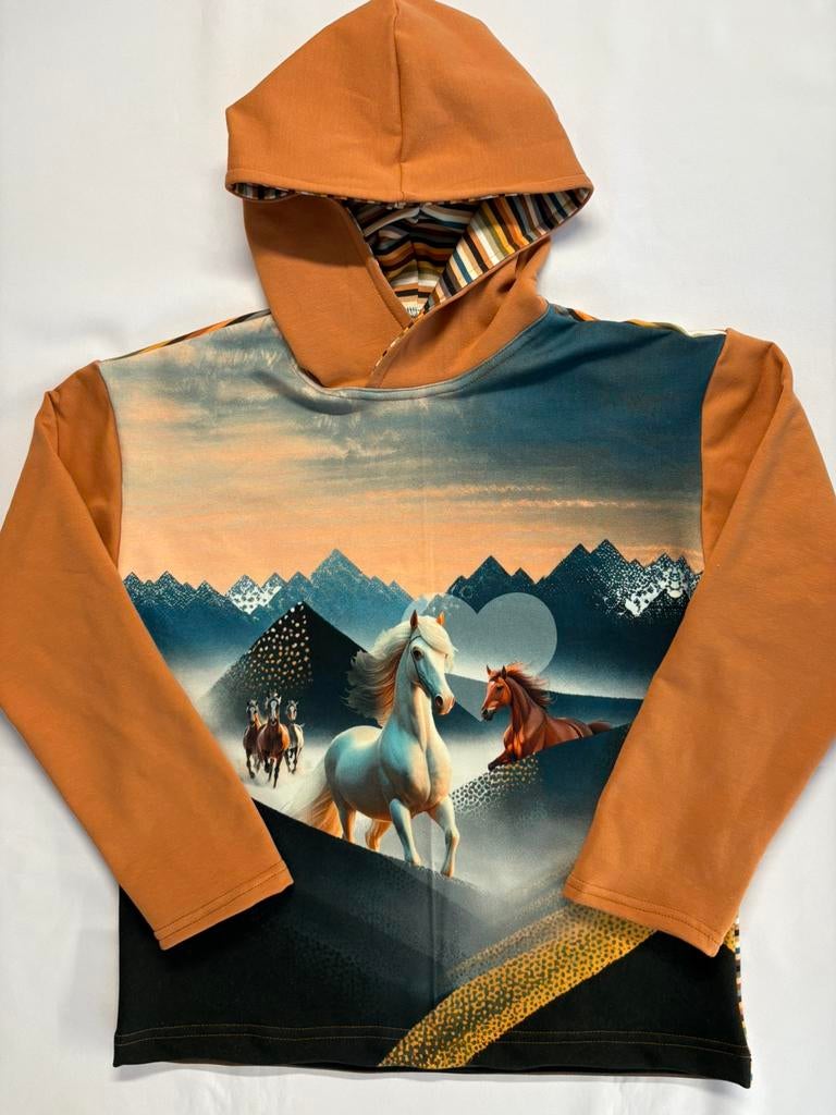 Hoodie / trui met capuchon paarden maat 146, Kinderen en Baby's, Kinderkleding | Maat 146, Meisje, Geen, Trui of Vest, Nieuw