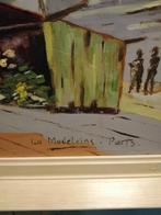 Groot ZELDZAAM MOOI SCHILDERIJ "LA MADELEINE PARIJS" 68 X 58, Ophalen of Verzenden