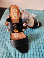 Gioseppo Batavia zwartleren slippertjes/muiltjes, mt 36, Zwart, Nieuw, Ophalen of Verzenden, Slippers