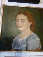 vintage portret jong meisje op karton 1939-1954, Ophalen