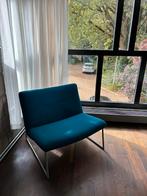 Harvink hebbes - turkooise / blauw groene stof, Huis en Inrichting, Fauteuils, Ophalen, Metaal, 75 tot 100 cm, Zo goed als nieuw