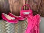 Chique set: schoenen, avondtasje en sjaal hardroze/fuchsia, Ophalen of Verzenden, Zo goed als nieuw